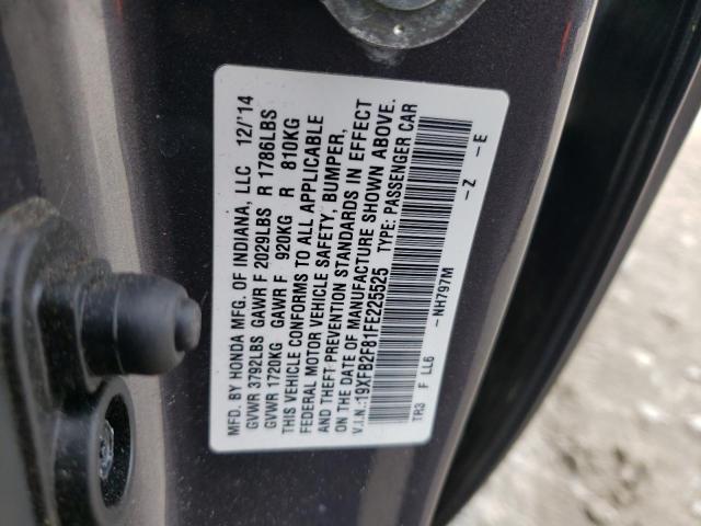 Lot #2489728051 2015 HONDA CIVIC EX salvage car