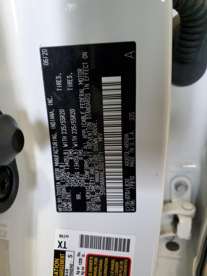 5TDYARAH4LS001971 2020 Toyota Highlander Hybrid Limited