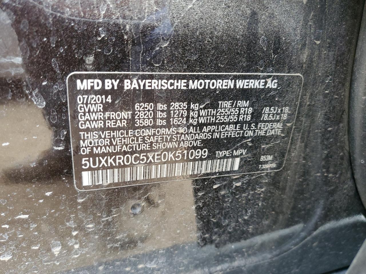 5UXKR0C5XE0K51099 2014 BMW X5 xDrive35I