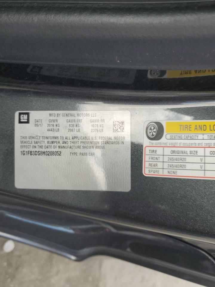 1G1FB3DS8H0208052 2017 Chevrolet Camaro Lt