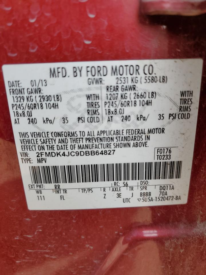 2FMDK4JC9DBB64827 2013 Ford Edge Sel