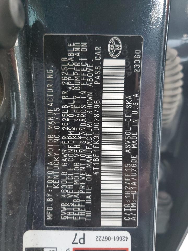 4T1BF1FK3FU028796 2015 Toyota Camry Le