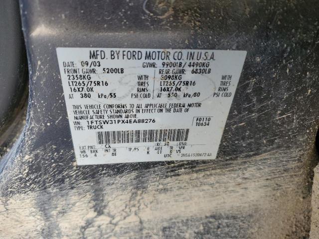 1FTSW31PX4EA88276 2004 Ford F350 Srw Super Duty