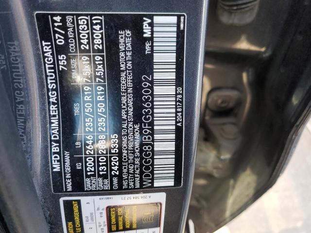 2015 MERCEDES-BENZ GLK 350 4M - WDCGG8JB9FG363092