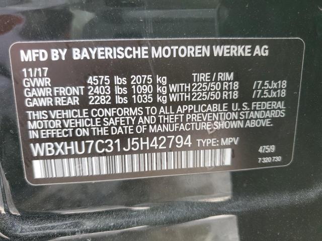 VIN WBXHU7C31J5H42794 2018 BMW X1, Sdrive28I no.12