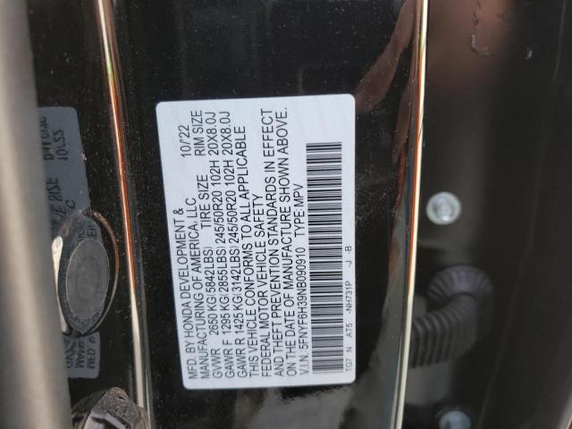 2022 HONDA PILOT SPOR - 5FNYF6H39NB090910