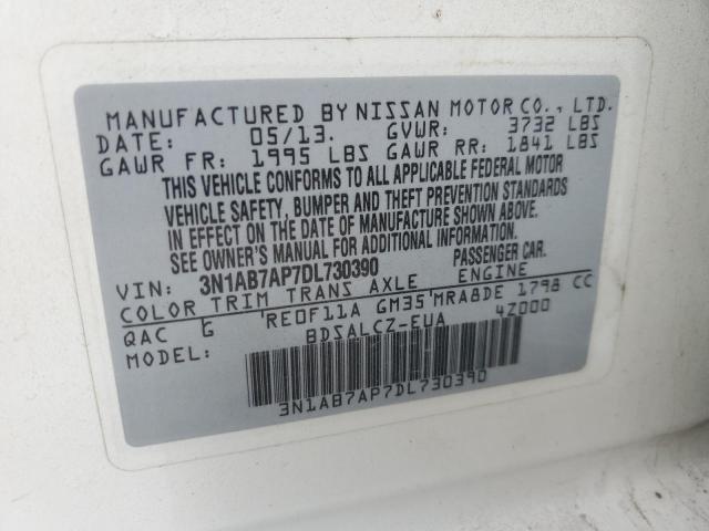 2013 Nissan Sentra S VIN: 3N1AB7AP7DL730390 Lot: 47337964