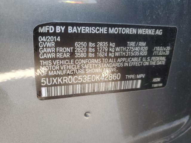 VIN 5UXKR0C53E0K42860 2014 BMW X5, Xdrive35I no.13