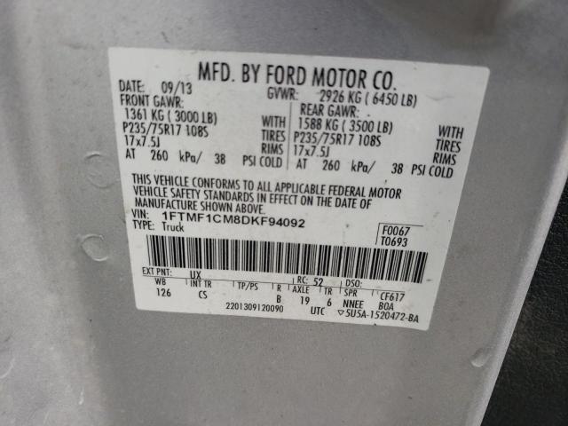 2013 Ford F150 VIN: 1FTMF1CM8DKF94092 Lot: 45771294