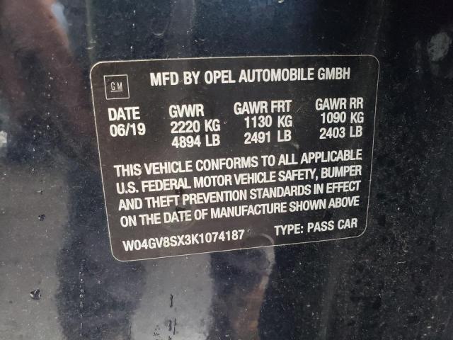 2019 BUICK REGAL TOUR W04GV8SX3K1074187