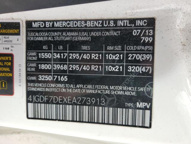 VIN 4JGDF7DEXEA273913 2014 Mercedes-Benz GL-Class, ... no.13