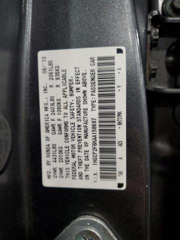 2010 Honda Accord Exl VIN: 1HGCP2F8XAA158697 Lot: 47994034