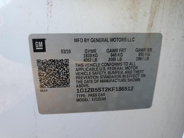 2019 Chevrolet Malibu Ls VIN: 1G1ZB5ST2KF186512 Lot: 48183754