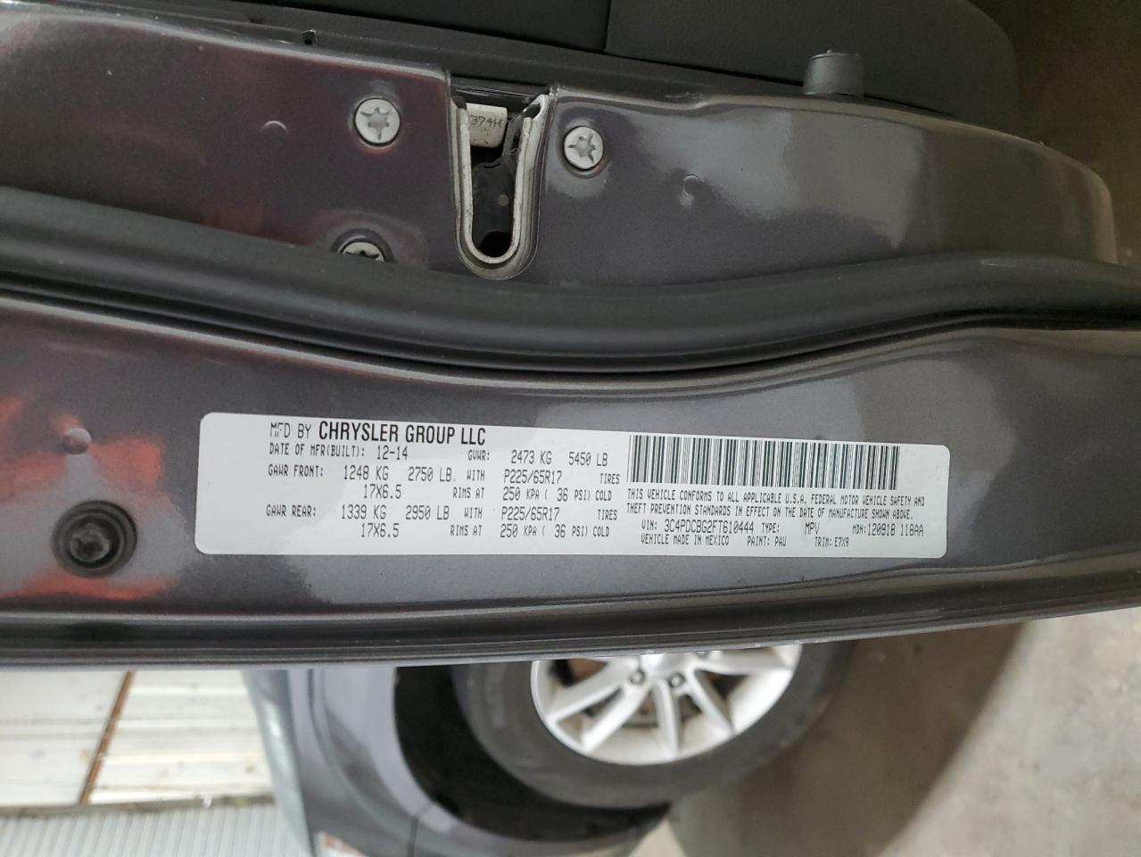 3C4PDCBG2FT610444 2015 Dodge Journey Sxt 3C4PDCBG2FT610444 2015 Dodge Journey Sxt