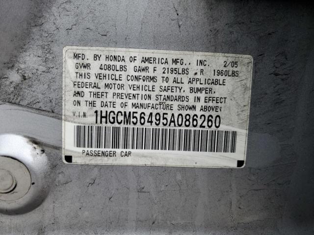 2005 Honda Accord Lx VIN: 1HGCM56495A086260 Lot: 46284644