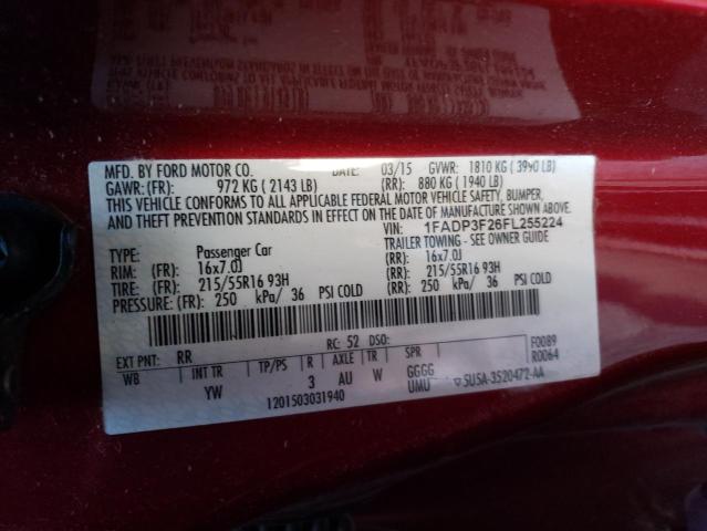 VIN 1FADP3F26FL255224 2015 Ford Focus, SE no.13