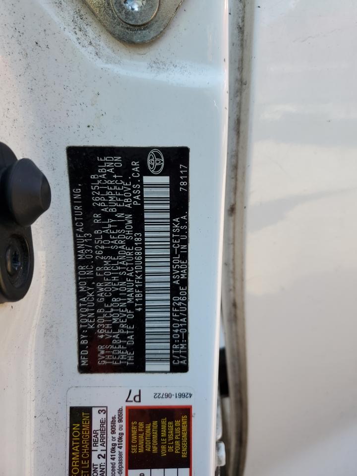 4T1BF1FK1DU680183 2013 Toyota Camry L