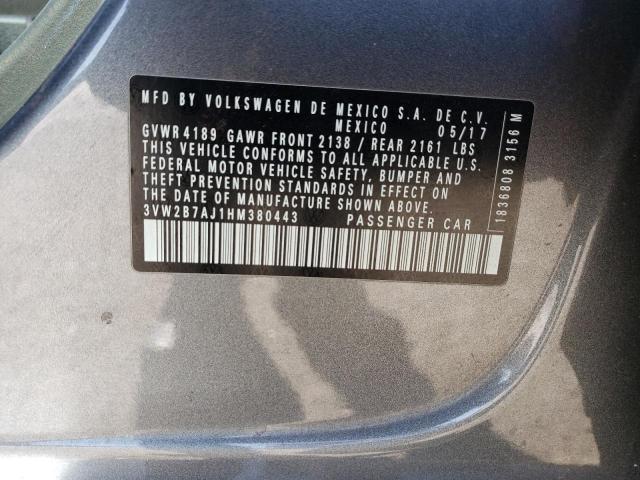 2017 VOLKSWAGEN JETTA S - 3VW2B7AJ1HM380443