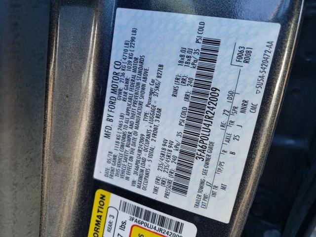 VIN 3FA6P0LU4JR242009 2018 Ford Fusion, Se Hybrid no.13