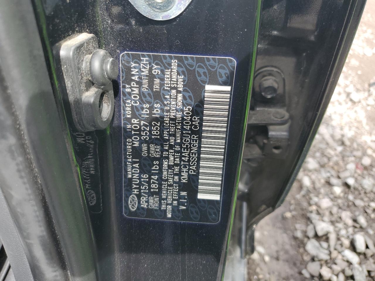 KMHCT4AE5GU140405 2016 Hyundai Accent Se