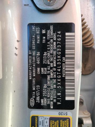 2019 Kia Optima Lx VIN: 5XXGT4L35KG337624 Lot: 47335434