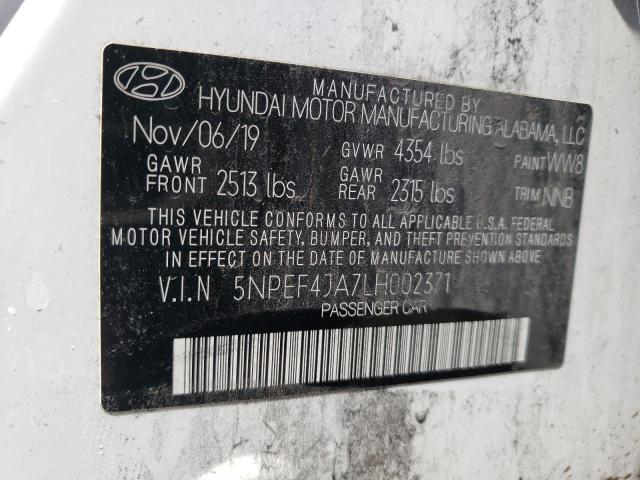 2020 Hyundai Sonata Sel VIN: 5NPEF4JA7LH002371 Lot: 49060244