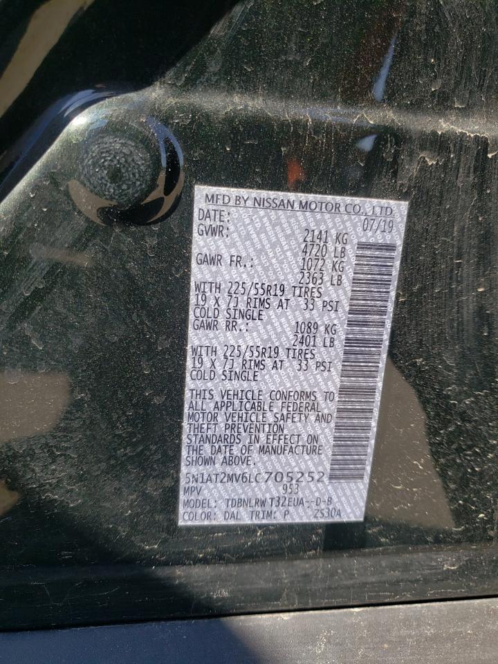 5N1AT2MV6LC705252 NISSAN ROGUE 2020