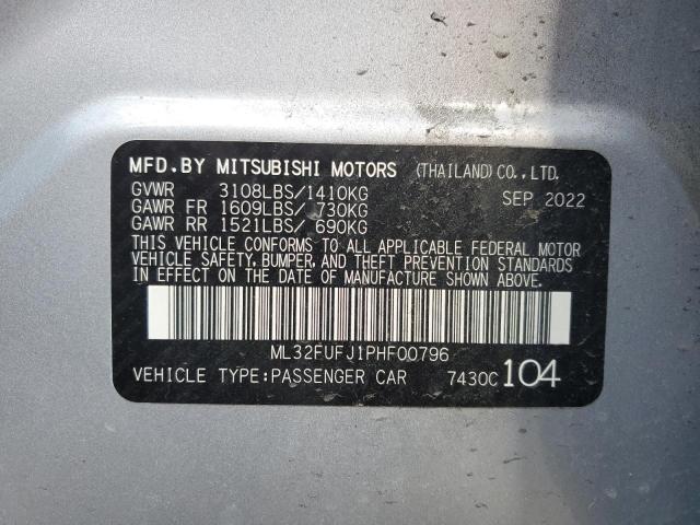 2023 Mitsubishi Mirage G4 Es VIN: ML32FUFJ1PHF00796 Lot: 47142644