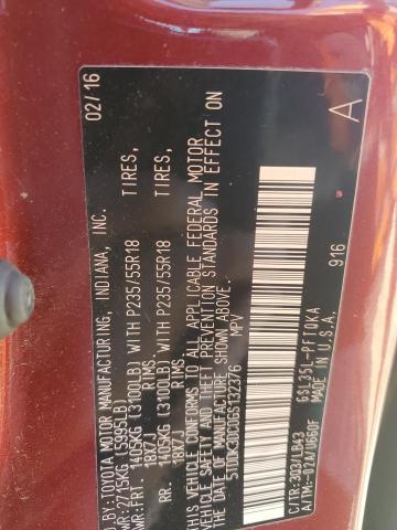 2016 TOYOTA SIENNA XLE - 5TDDK3DC0GS132376