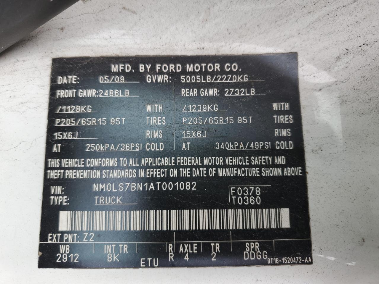 NM0LS7BN1AT001082 2010 Ford Transit Connect Xlt