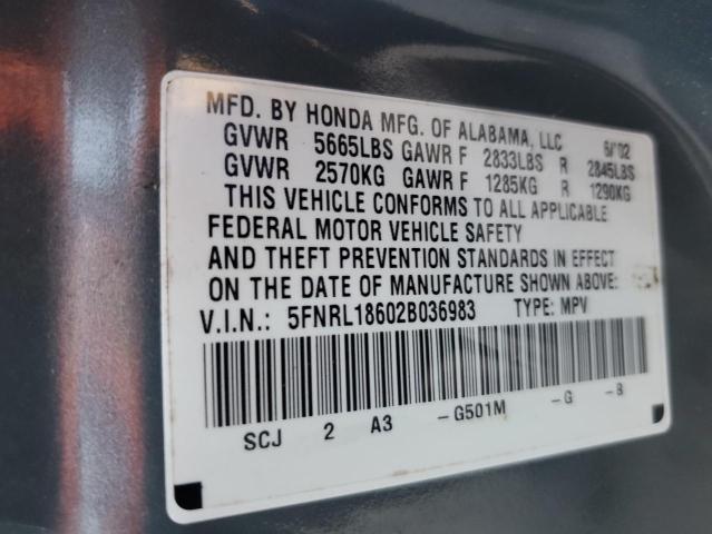 5FNRL18602B036983 2002 Honda Odyssey Ex