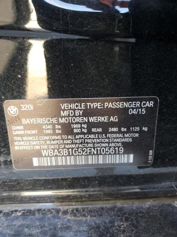 2015 BMW 320 I VIN: WBA3B1G52FNT05619 Lot: 48309214