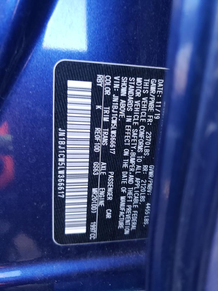 VIN: JN1BJ1CW5LW366617 2020 NISSAN ROGUE