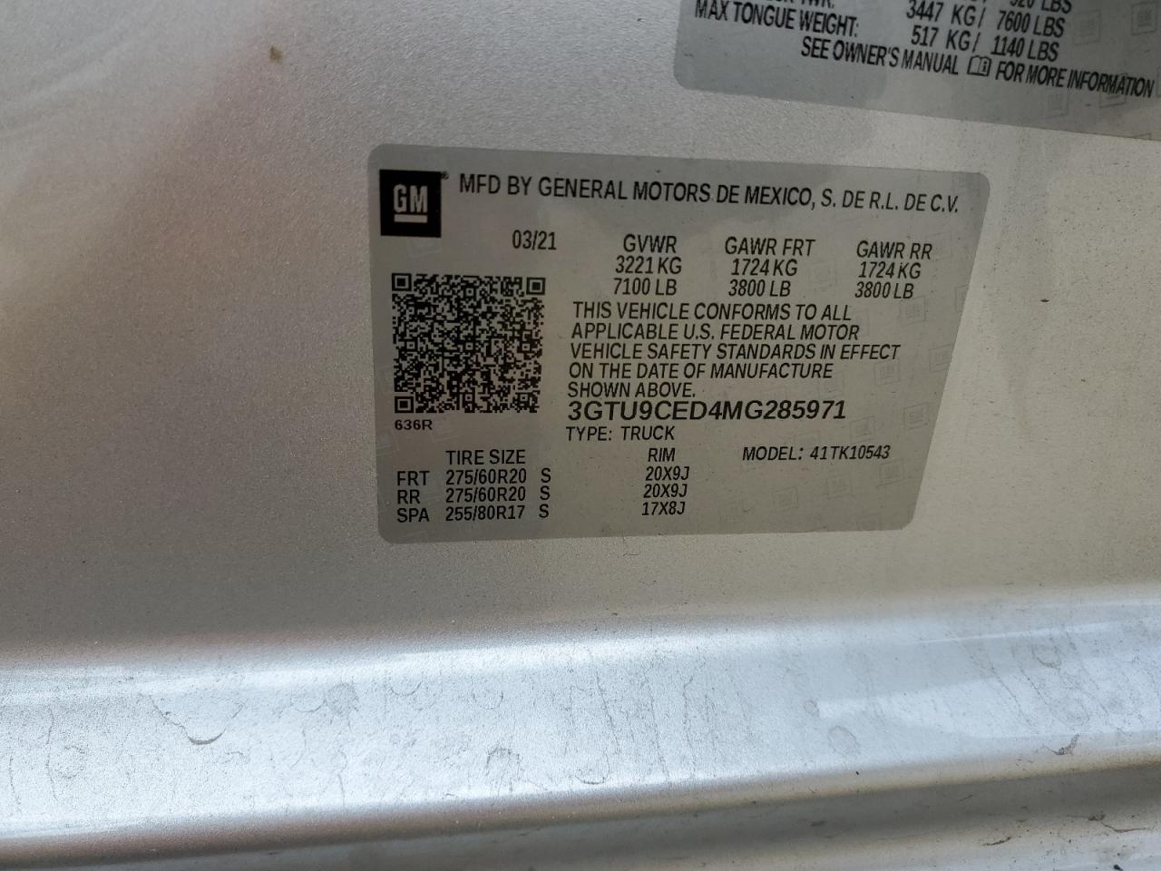 3GTU9CED4MG285971 2021 GMC Sierra K1500 Elevation