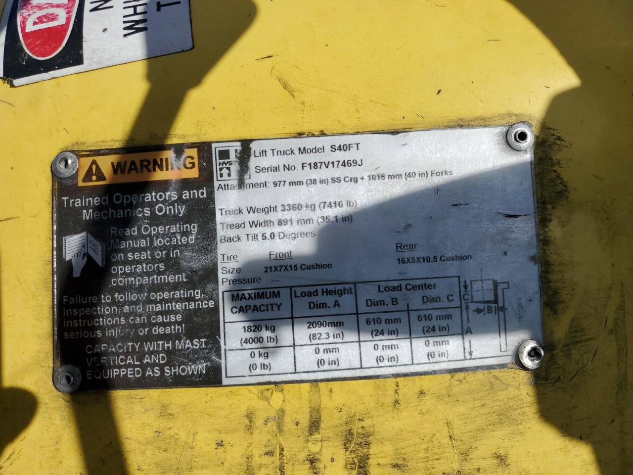 Lot #3242791987 2011 HYST FORKLIFT