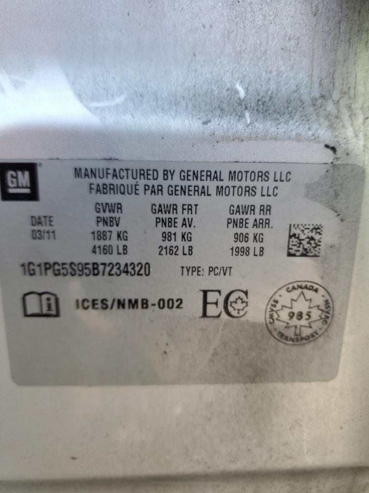 1G1PG5S95B7234320 2011 Chevrolet Cruze Lt