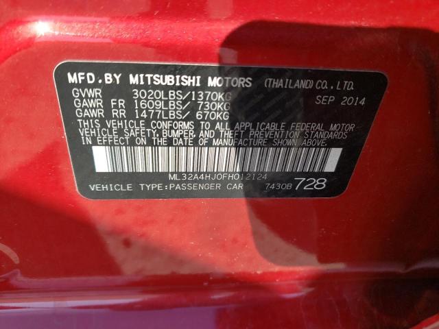 Lot #2443367791 2015 MITSUBISHI MIRAGE ES salvage car