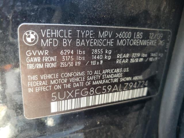 5UXFG8C59ALZ94724 2010 BMW X6 xDrive50I