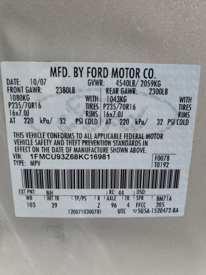 1FMCU93Z68KC16981 2008 Ford Escape Xlt