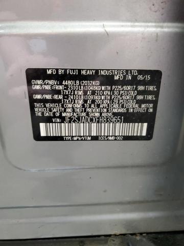 2015 SUBARU FORESTER 2 - JF2SJADCXFH839651