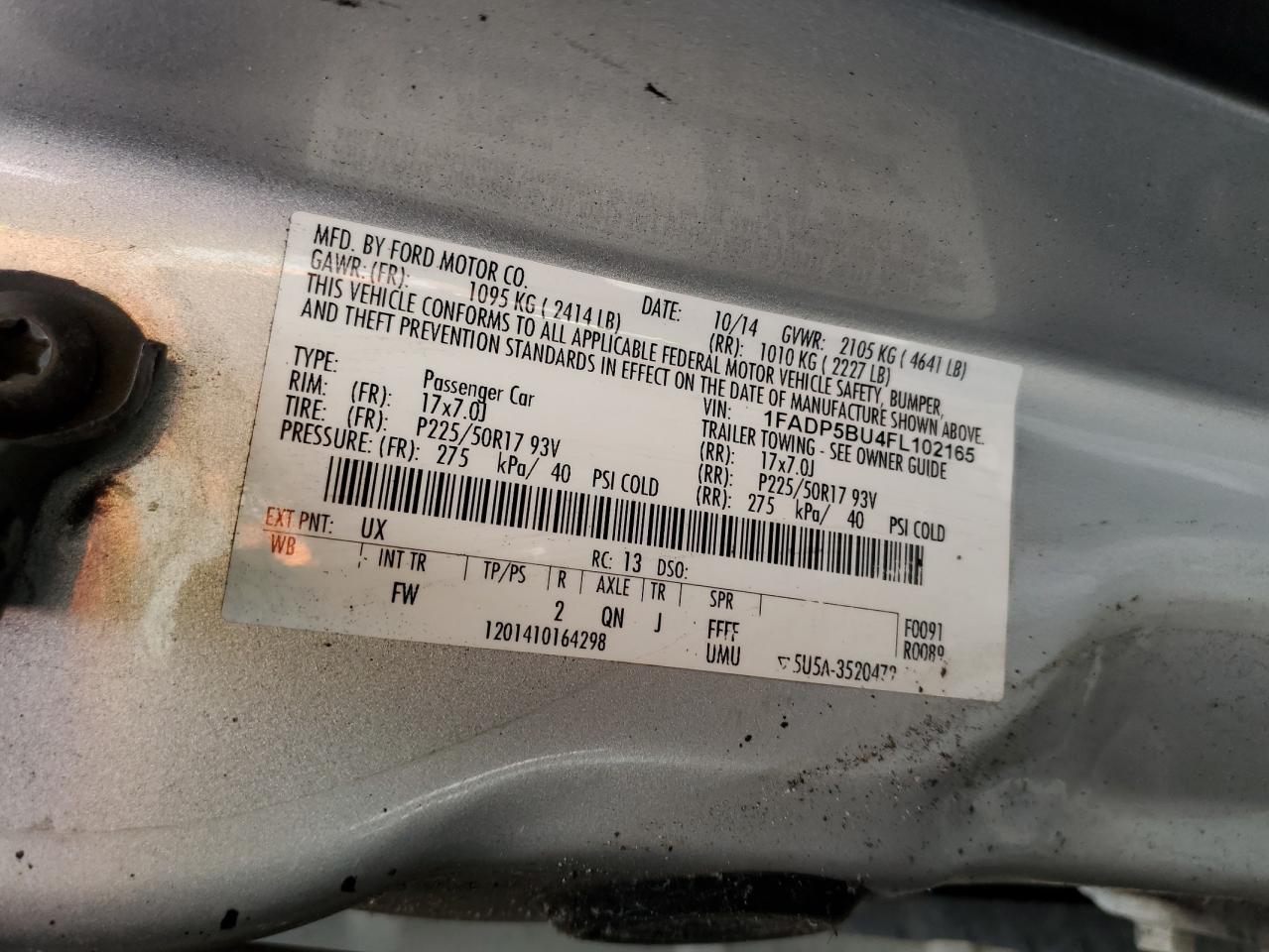 1FADP5BU4FL102165 2015 Ford C-Max Sel