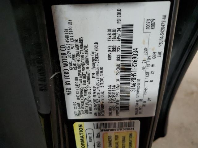 VIN 3FA6P0H91FR269034 2015 Ford Fusion, SE no.12