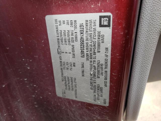 2008 GMC Sierra K1500 VIN: 1GTEK14058Z234979 Lot: 47479504