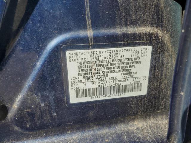 2016 Nissan Sentra S VIN: 3N1AB7AP1GY323897 Lot: 46648484