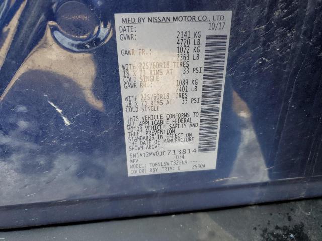 2018 Nissan Rogue S VIN: 5N1AT2MV0JC713814 Lot: 47298114