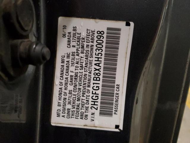 2010 Honda Civic Ex VIN: 2HGFG1B8XAH530098 Lot: 48502814