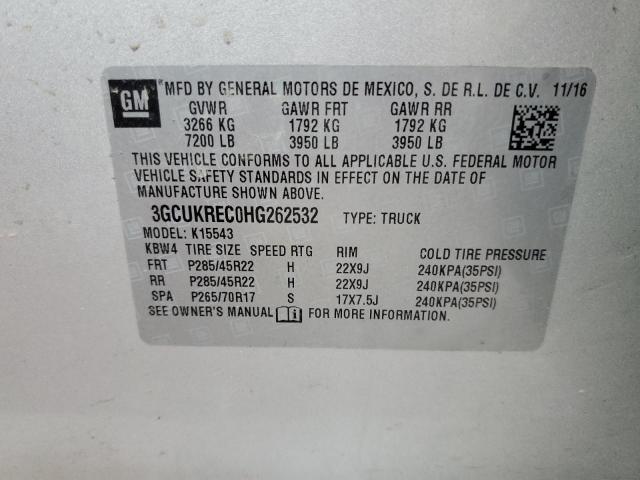 2017 CHEVROLET 1500 TRUCK - 3GCUKREC0HG262532