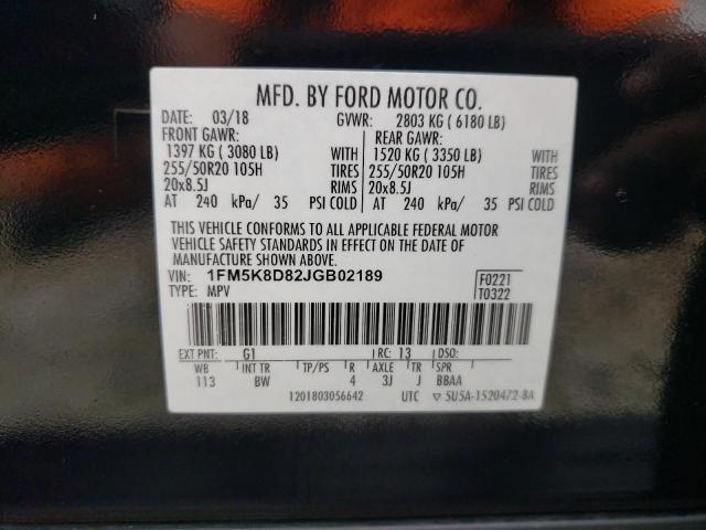 1FM5K8D82JGB02189 2018 FORD EXPLORER - Image 13