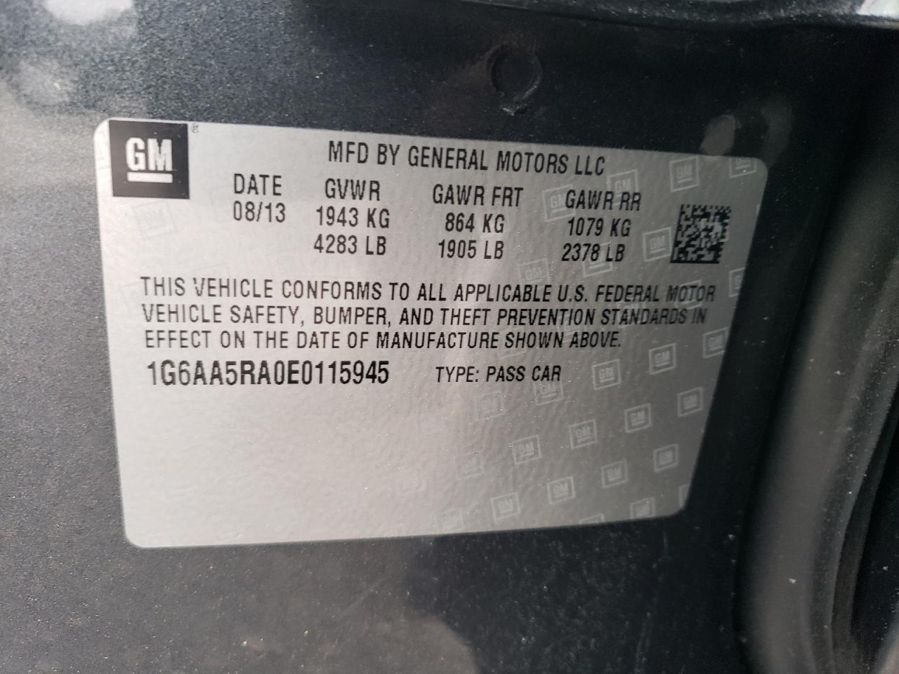 1G6AA5RA0E0115945 2014 Cadillac Ats