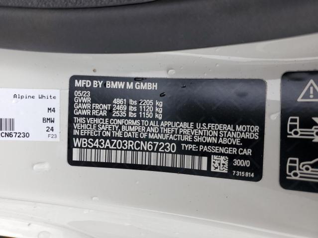 2024 BMW M4 COMPETI - WBS43AZ03RCN67230